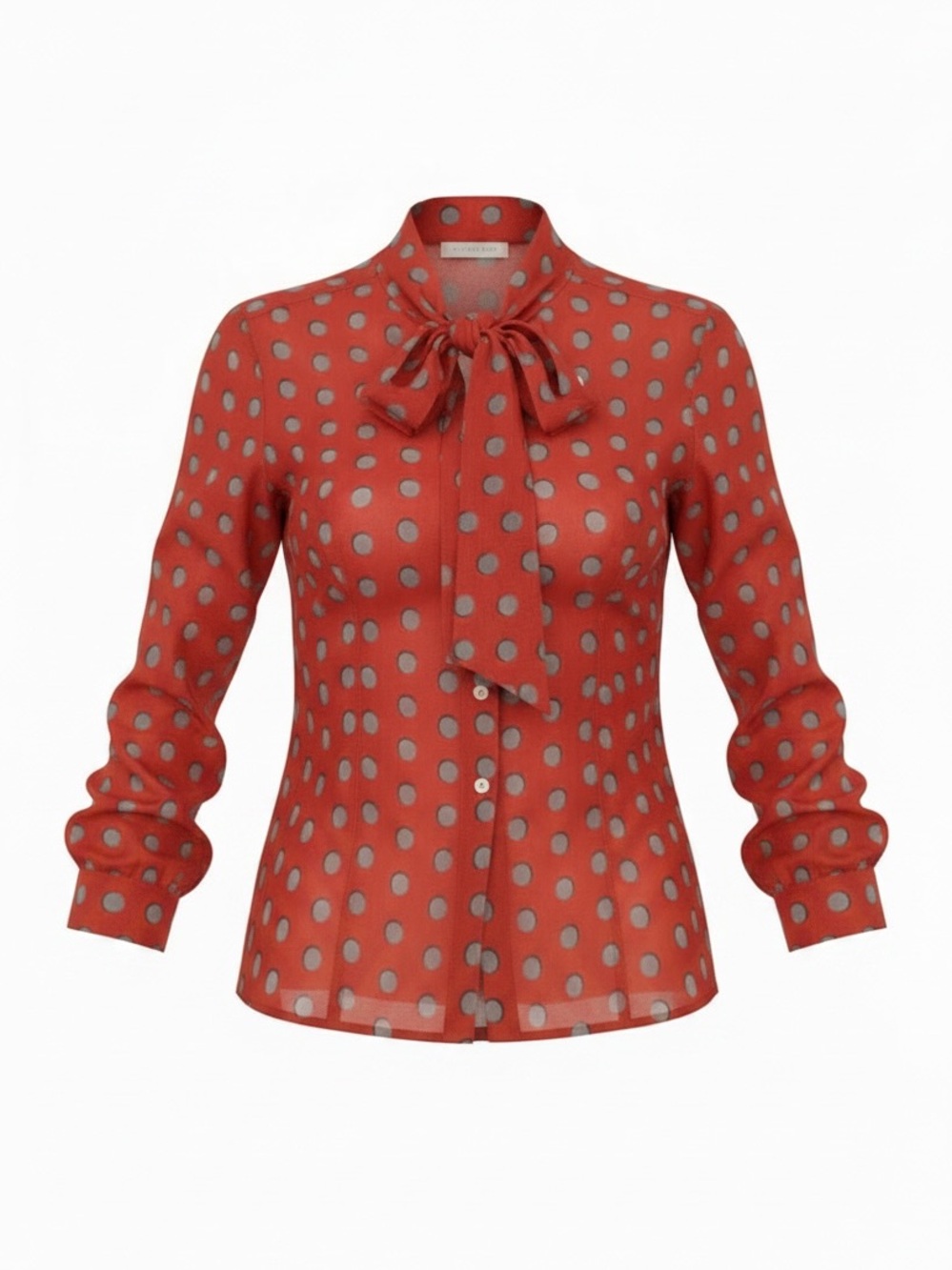 Mason Red Polka Dot Tie-Neck Blouse